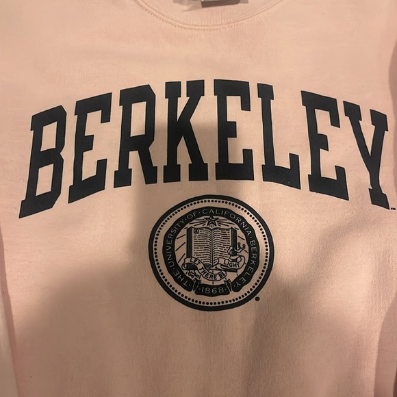 U.C. Berkeley arch & seal two color crew-neck sweatshirt-Pink - Picture 3 of 9
